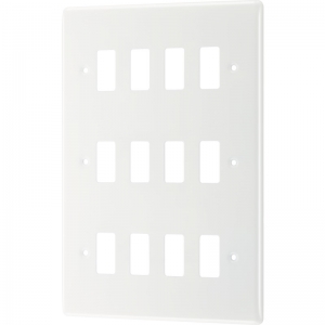 BG Electrical R812 Nexus Grid White Moulded 12 Module Grid Frontplate Height: 207mm | Width: 146mm