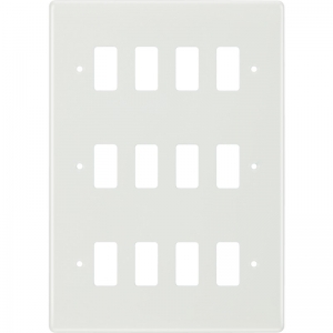 BG Electrical R812 Nexus Grid White Moulded 12 Module Grid Frontplate Height: 207mm | Width: 146mm