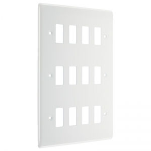BG Electrical R812 Nexus Grid White Moulded 12 Module Grid Frontplate Height: 207mm | Width: 146mm