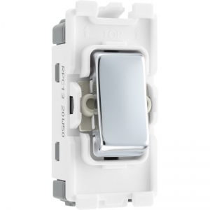 BG Electrical RPC13 Nexus Grid Polished Chrome 1 Module Intermediate Grid Switch 20AX