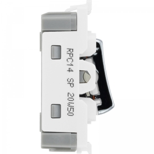BG Electrical RPC14 Nexus Grid Polished Chrome 1 Module Single Pole 1 Way Retractive Push Grid Switch 20AX
