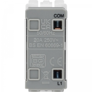 BG Electrical RPC14 Nexus Grid Polished Chrome 1 Module Single Pole 1 Way Retractive Push Grid Switch 20AX