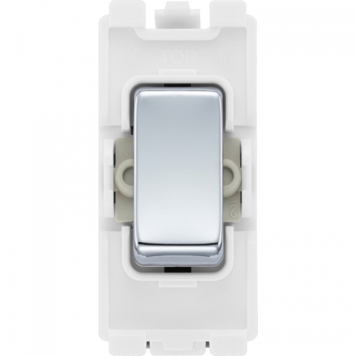 BG Electrical RPC14 Nexus Grid Polished Chrome 1 Module Single Pole 1 Way Retractive Push Grid Switch 20AX