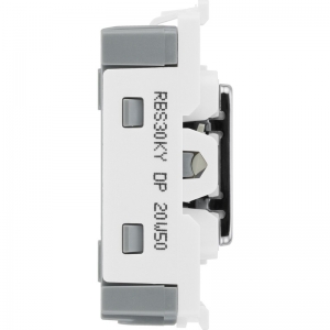 BG Electrical RBS30KY Nexus Grid Brushed Steel 1 Module Double Pole Secret Key Grid Switch 20AX