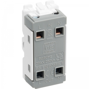BG Electrical RBS30KY Nexus Grid Brushed Steel 1 Module Double Pole Secret Key Grid Switch 20AX