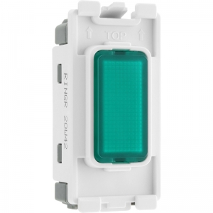 BG Electrical RINGR Nexus Grid White 1 Module Green Neon Indicator Module