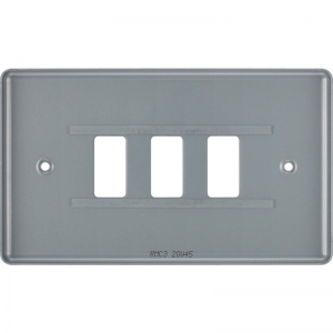 BG Electrical RMC3 Nexus Grid Metalclad 2 Gang 3 Module Grid Frontplate