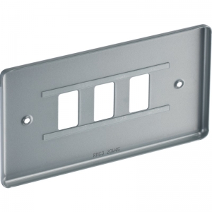 BG Electrical RMC3 Nexus Grid Metalclad 2 Gang 3 Module Grid Frontplate