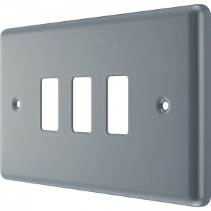 BG Electrical RMC3 Nexus Grid Metalclad 2 Gang 3 Module Grid Frontplate