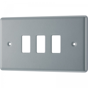 BG Electrical RMC3 Nexus Grid Metalclad 2 Gang 3 Module Grid Frontplate