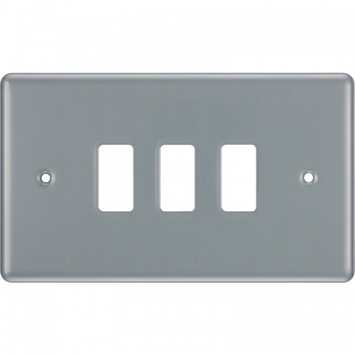BG Electrical RMC3 Nexus Grid Metalclad 2 Gang 3 Module Grid Frontplate