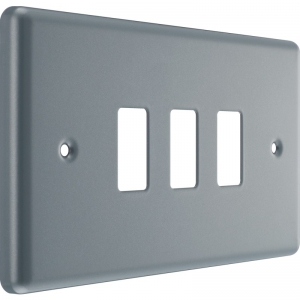 BG Electrical RMC3 Nexus Grid Metalclad 2 Gang 3 Module Grid Frontplate