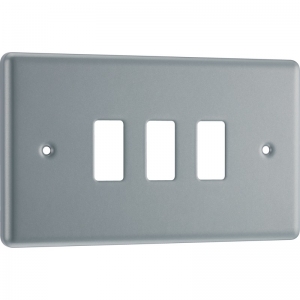 BG Electrical RMC3 Nexus Grid Metalclad 2 Gang 3 Module Grid Frontplate