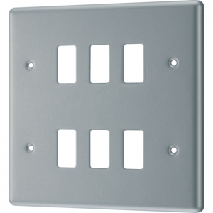 BG Electrical RMC6 Nexus Grid Metalclad 6 Module Grid Frontplate Height: 146mm | Width: 146mm