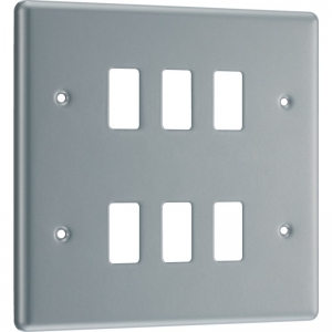 BG Electrical RMC6 Nexus Grid Metalclad 6 Module Grid Frontplate Height: 146mm | Width: 146mm