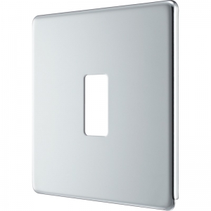 BG Electrical RFPC1 Nexus Grid Polished Chrome Flatplate 1 Gang 1 Module Screwless Grid Frontplate