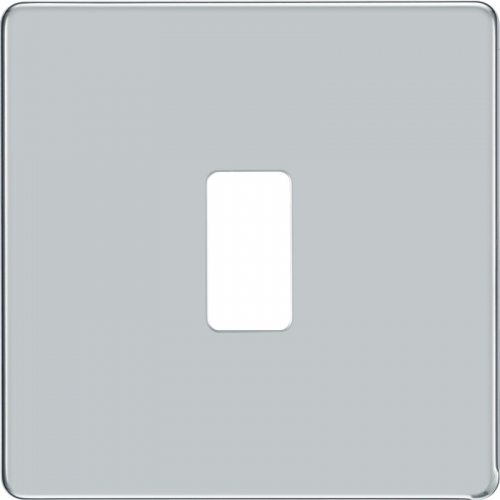 BG Electrical RFPC1 Nexus Grid Polished Chrome Flatplate 1 Gang 1 Module Screwless Grid Frontplate