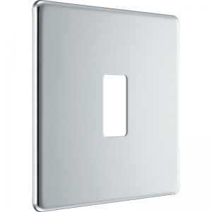 BG Electrical RFPC1 Nexus Grid Polished Chrome Flatplate 1 Gang 1 Module Screwless Grid Frontplate