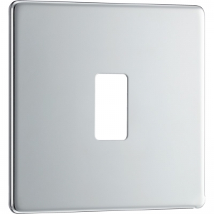 BG Electrical RFPC1 Nexus Grid Polished Chrome Flatplate 1 Gang 1 Module Screwless Grid Frontplate
