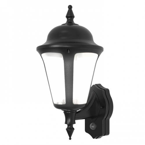 Ansell Lighting ALWLLED/PIR/BL Latina Black Wall LED 3000K PIR IP65 Lantern c/w Integral Driver 8W 230V