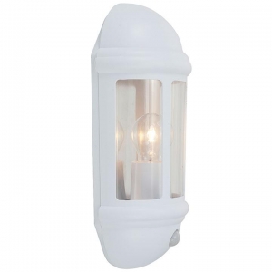 Ansell Lighting ALHL/PIR/WH Latina White Latina Half E27 PIR w/o Lamp IP65 Lantern  42W 344x95mm