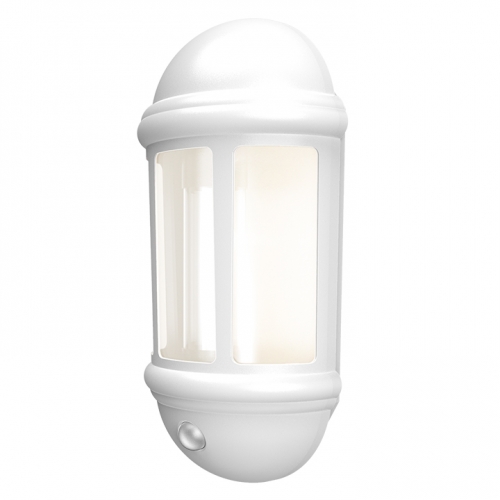 Ansell Lighting ALHLLED/PC/WH Latina White Half LED 3000K Photocell IP65 Lantern c/w Integral Driver 8W 230V