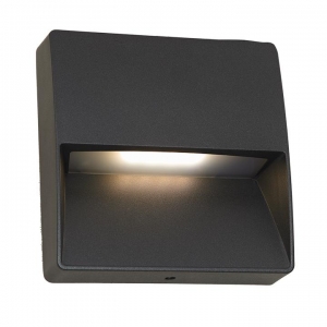 Ansell Lighting AGALSQLED Galia Graphite Die Cast Aluminium Square Surface LED IP65 Wall Light c/w Driver & 1m Cable 4000K 352lm 10W 170x170x42mm