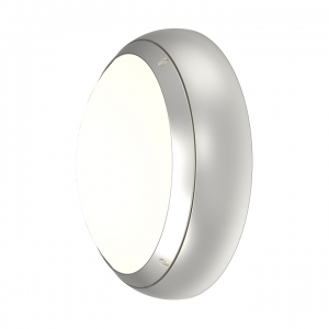 Ansell Lighting AVIMLED/SG Vision Mini Silver Grey All Polycarbonate Round LED Bulkhead With Opal Diffuser & Cool White 4000K LEDs IP65 9W 797Lm 230V DiaØ: 280mm | Proj: 81mm