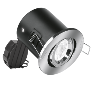 Aurora Lighting EN-FD102PC Polished Chrome Adjustable Acoustic Fire Protected Downlight Lock Ring 240V