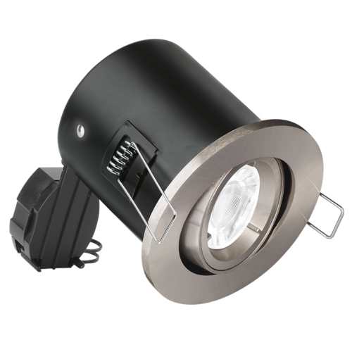 Aurora Lighting EN-FD102SN Satin Nickel Adjustable Acoustic Fire Protected Downlight Lock Ring 240V