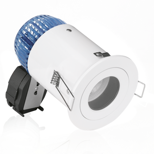 Aurora Lighting EN-DLM484MWB Matt White Aluminium Fixed Recessed Baffle GU10 Downlight Lock Ring IP44 240V