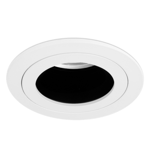 Aurora Lighting EN-DLM611MW White Aluminium Fixed Recessed Baffle GU10 Downlight Black Baffle 240V
