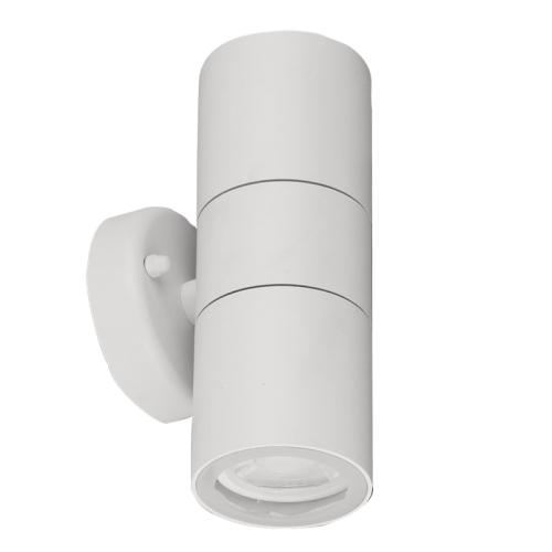 Aurora Lighting EN-WL2W White Aluminium Fixed Up/Down GU10 Wall Light Max 35W 160x60mm