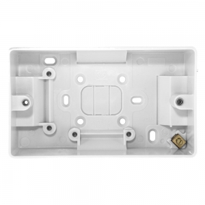 MK Electric K2172WHI Logic Plus White Moulded 2 Gang Surface Mounting Box Depth: 40mm