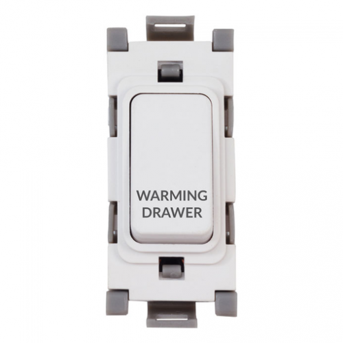 Deta G3566 Gridswitch White 1 Module Double Pole Grid Switch Marked WARMING DRAWER 20Ax