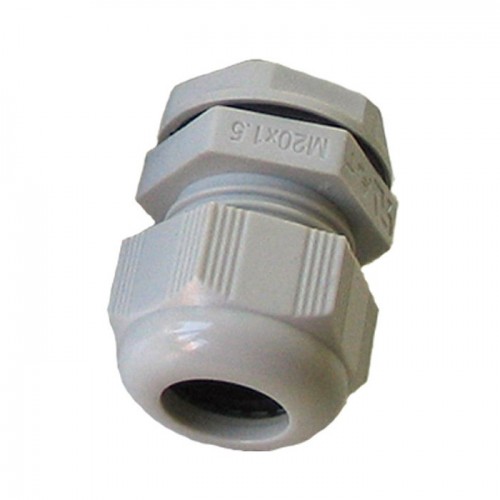 UNICRIMP QCGM20GRY-PACK (Pack of 50) Grey Nylon Quick Fitting Dome Top Cable Gland With Locknut IP68 20mm S Type | Cable DiaØ: 6mm - 12mm