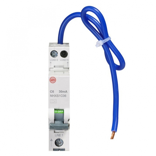 Wylex NHXS1C16 NHXS 1 Module SP&N C Curve Miniature RCBO 16A 6kA 30mA