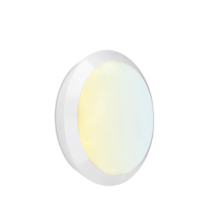Aurora Lighting EN-BH25CSW OrbitalCS White All Polycarbonate Round Colour Switchable LED Bulkhead With Opal Diffuser & Selectable 3000k/4000K/6500K LEDs IP66 25W 1900-2000Lm 240V Dia Ø: 360mm | Proj: 105mm