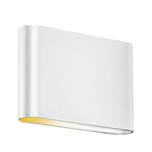 Aurora Lighting EN-WL6CSW WallE White Aluminium Slimline IP65 Fixed Colour Selectable Up/Down LED Wall Light IP65 6W