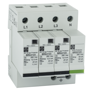Lewden SRG3123 4 Module Three Phase Combined Type 1 + Type 2 + Type 3 TT/TN Surge Protection Device
