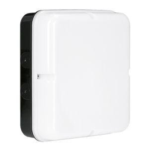 Aurora Lighting EN-BH18SBLK/40MS Black Polycarbonate Square Integrated LED c/w Sensor Bulkhead 4000K IP65 18W 240V