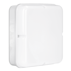 Aurora Lighting EN-BH18SW/40MS UtiliteDrum White Polycarbonate Square LED Bulkhead With Microwave Sensor, Opal Diffuser & Cool White LEDs IP65 18W