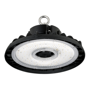 Aurora Lighting EN-HBD100/40 Cosmos Black Aluminium 1-10V Dimmable LED Highbay Luminaire With Cool White 4000K LEDs, 120° Beam Angle & Mounting Eye IP65 100W 13500Lm 240V DiaØ: 280mm | Height: 160mm