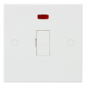 Knightsbridge SN6000N White Square Edge 13A Unswitched Fused Connection Unit With Neon