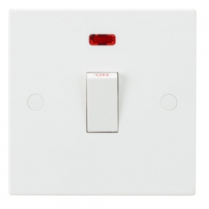 Knightsbridge SN8341N White Square Edge 20A DP Control Switch With Neon