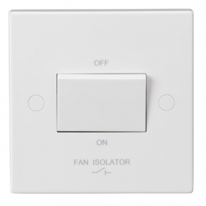 Knightsbridge SN1100 White Square Edge 10A TP Fan Isolator Switch