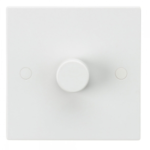Knightsbridge SN2165 White Square Edge 1 Gang Leading Edge Dimmer Switch 60-1000W Incandescent