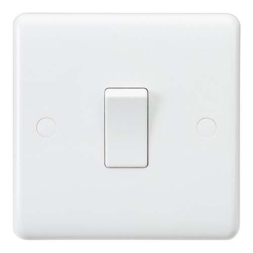Knightsbridge CU2000 White Curved Edge 10Ax 1 Gang 2 Way Plateswitch