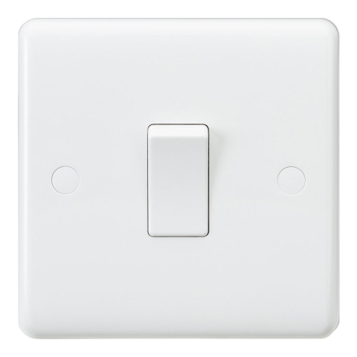 Knightsbridge CU1200 White Curved Edge 10Ax 1 Gang Intermediate Plateswitch