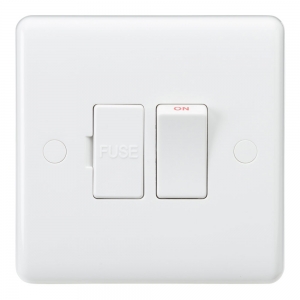Knightsbridge CU6300F White Curved Edge 13A Switched Fused Connection Unit With Base Flex Outlet